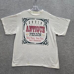 VINTAGE Laid Back Men Shirt XL Gray Single Stitch Antique Person 90s USA READ